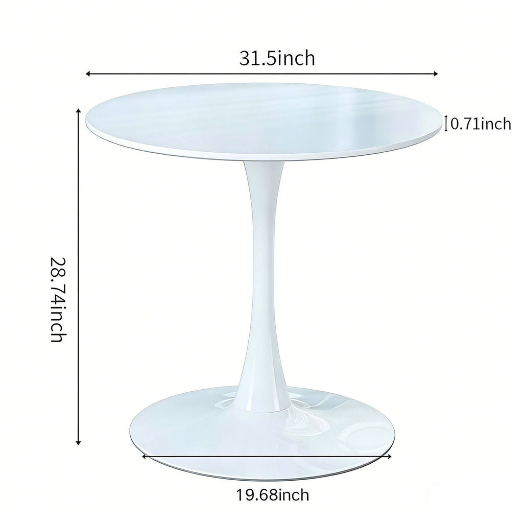 Mid-Century Tulip Table With Round Top and Pedestal Base