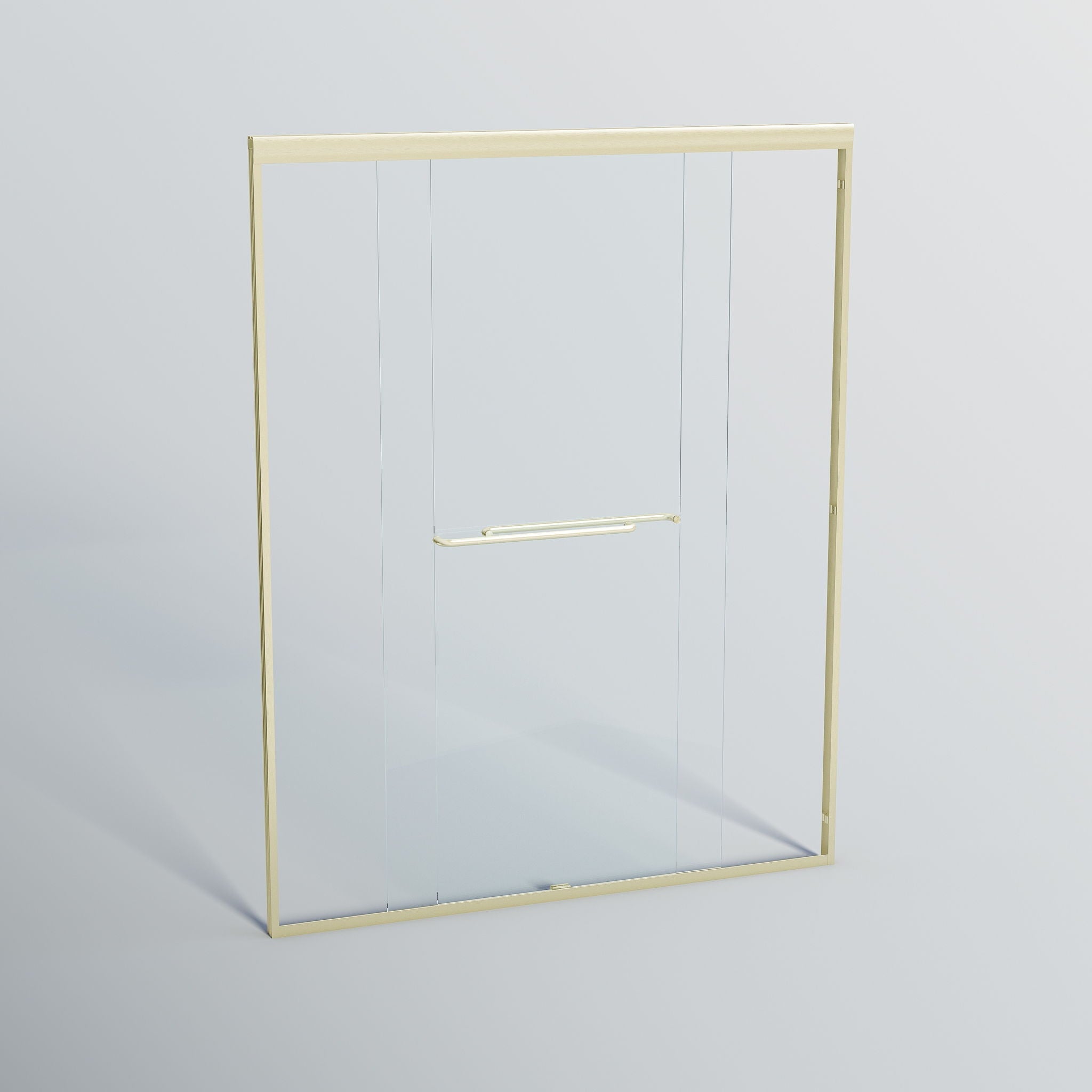 Double Sliding Shower Door, Semi-Frameless Bypass Bathroom Sliding Door With 1/4" (6 Mm) Tempered Glass For Walk-In Shower