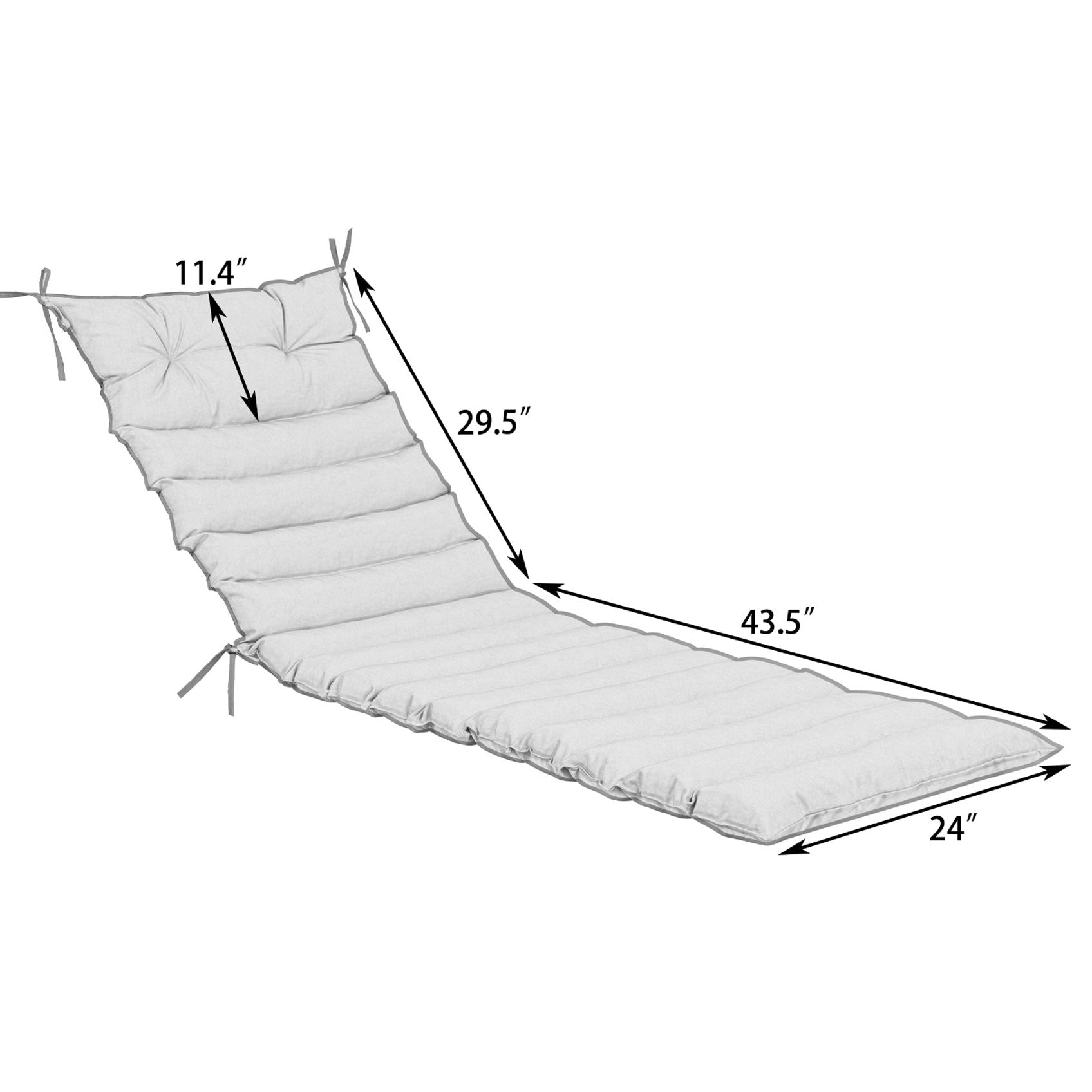 2 Piece Outdoor Chaise Lounge Chair Cushion Set