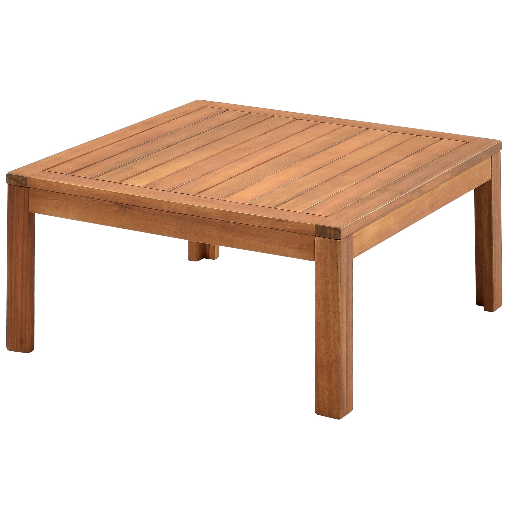 Wood Structure Outdoor Sofa Set with Beige Cushions