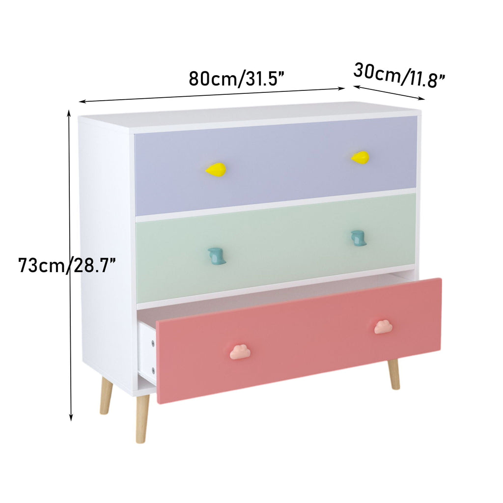3 Drawer Dresser Storage Cabinet With Anti-Tip Safety