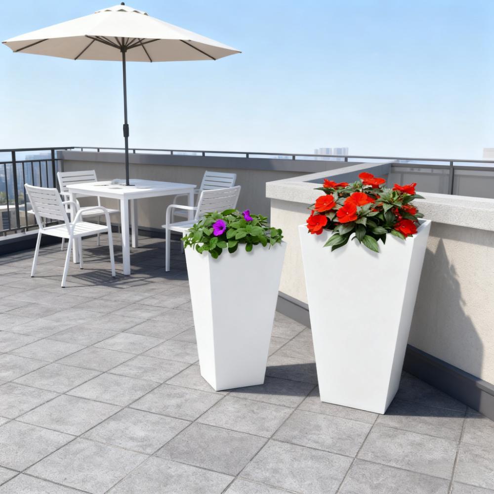 Flower Pots 2-Pack Outdoor Planter Set with Drainage Holes