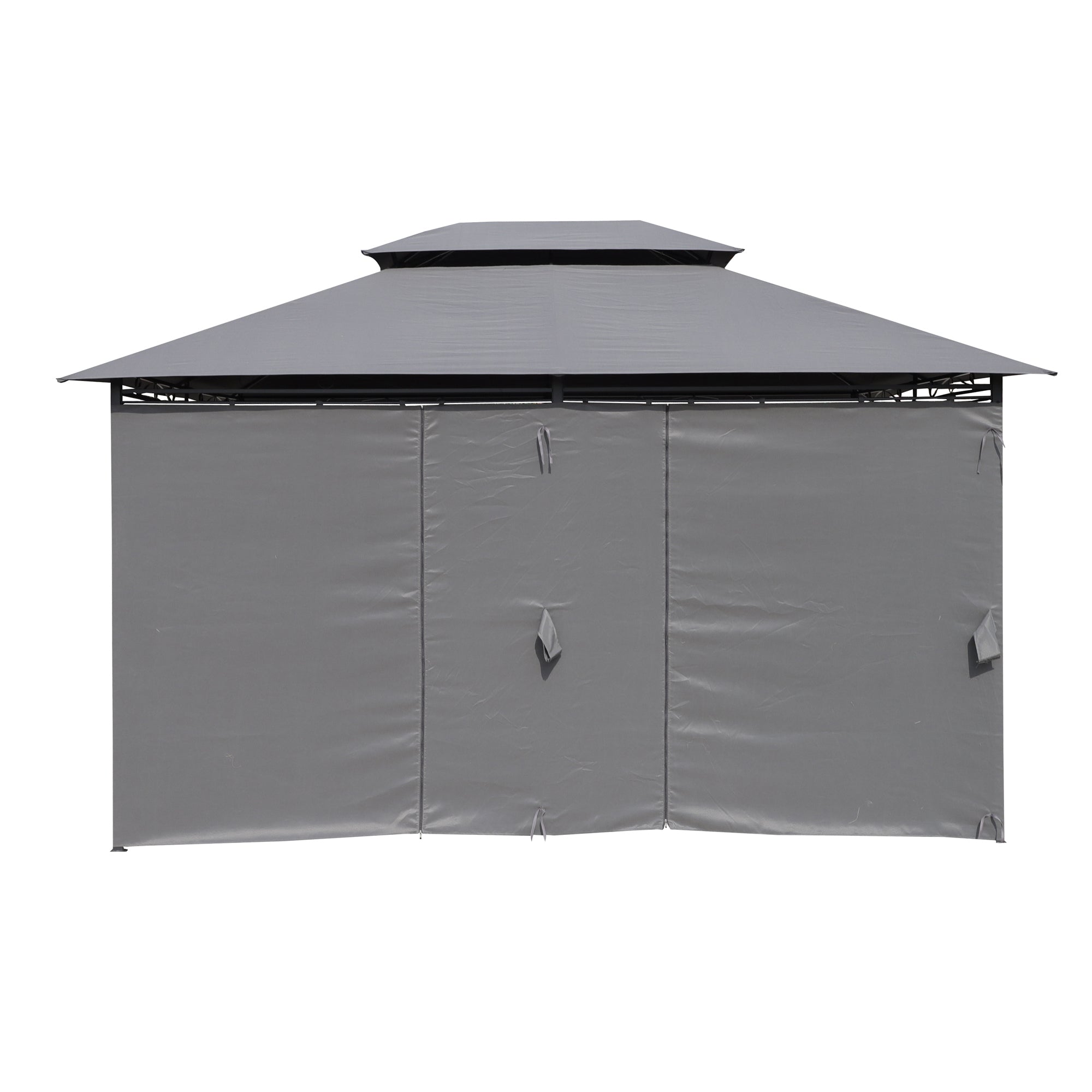 13x10 Ft Outdoor Patio Gazebo Canopy Tent with Ventilated Double Roof and Side Wall