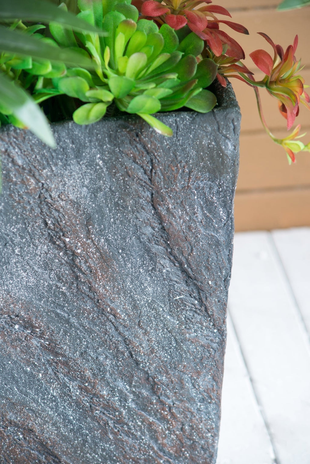 9.4x9.4x18.1' Cement Planter Large, Indoor Outdoor Garden Functional Decor