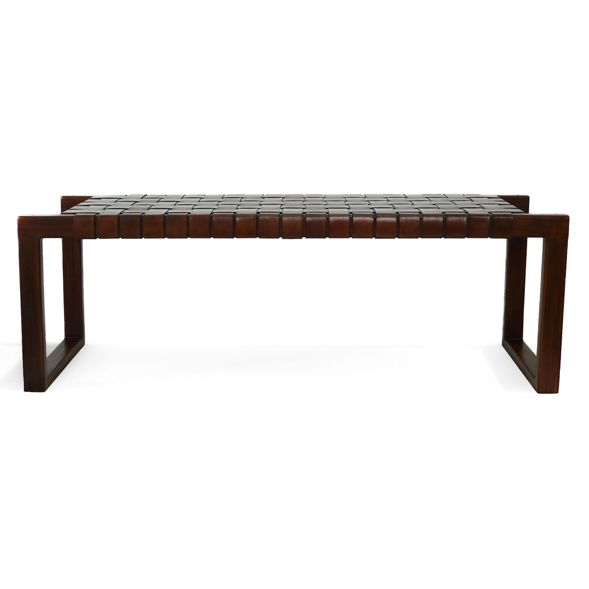Christina - Bench - Cognac / Dark Brown / Tan
