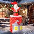 7FT Christmas Inflatable Santa in Chimney with LED Lights