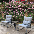 Rocker Set Chair and Teapoy Medium Grey