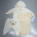 CARTERS (SET OF 3) Soft Duck Little Cardigan Set Baby's Sz 3M White/Orange