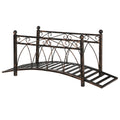 Outsunny 3.3' Metal Arch Zen Garden Bridge with Safety Siderails