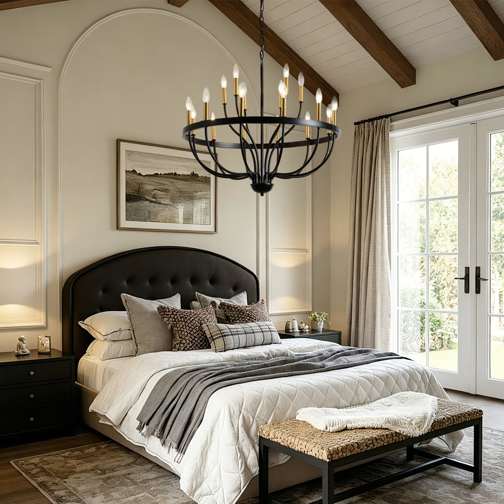18-Light Industrial Iron Candle Chandelier