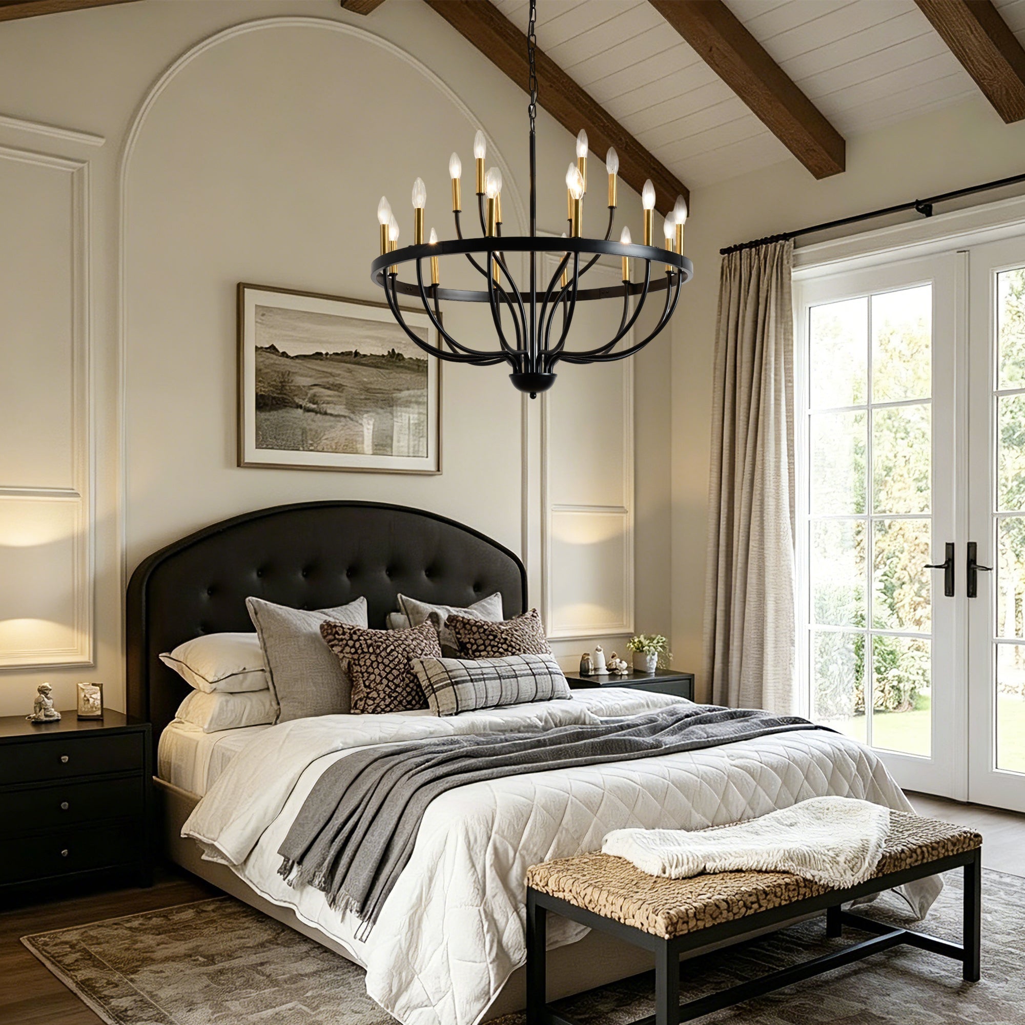 18-Light Industrial Iron Candle Chandelier