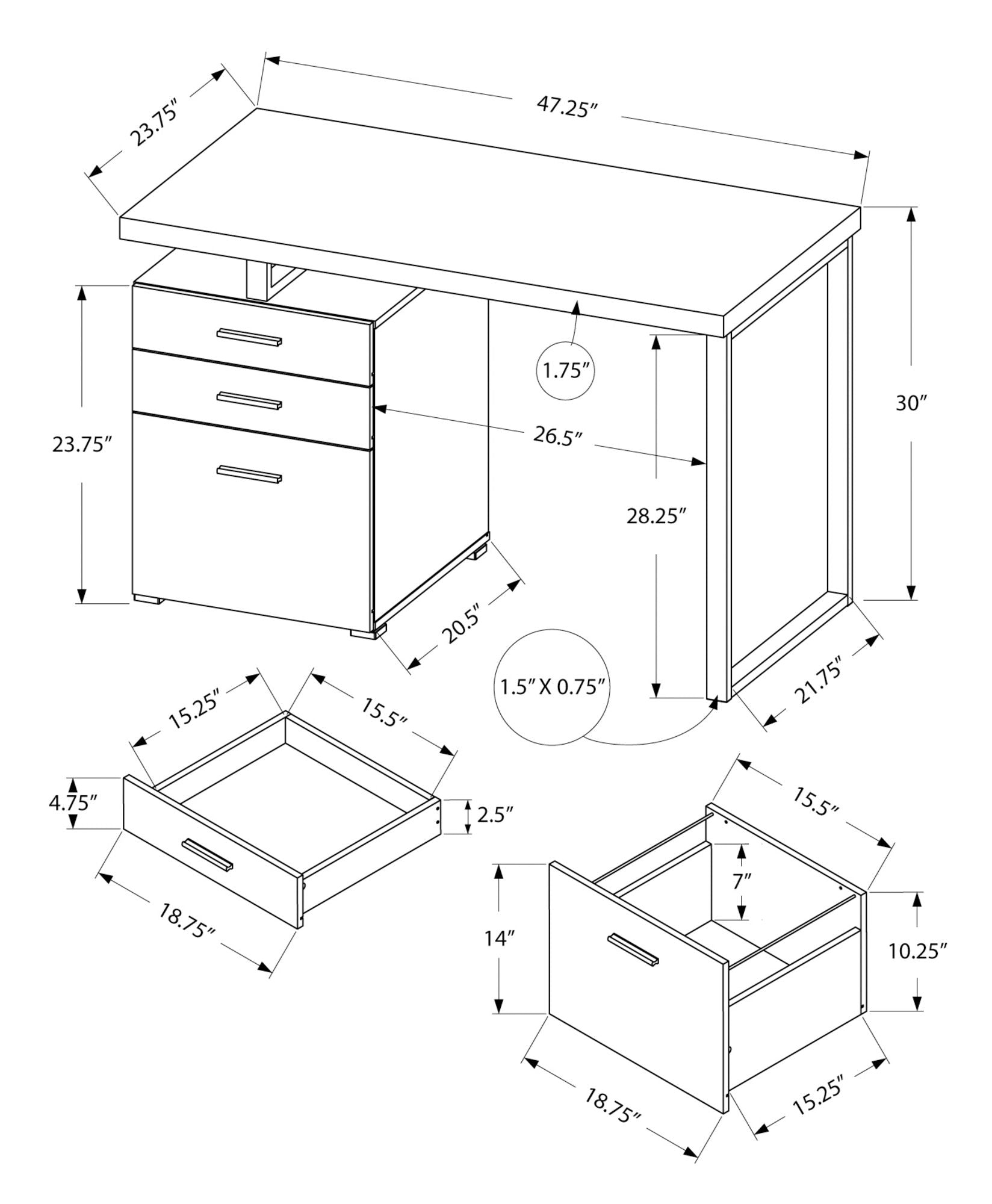 Computer Desk For Home Office, Left or Right Setup with Storage Drawers