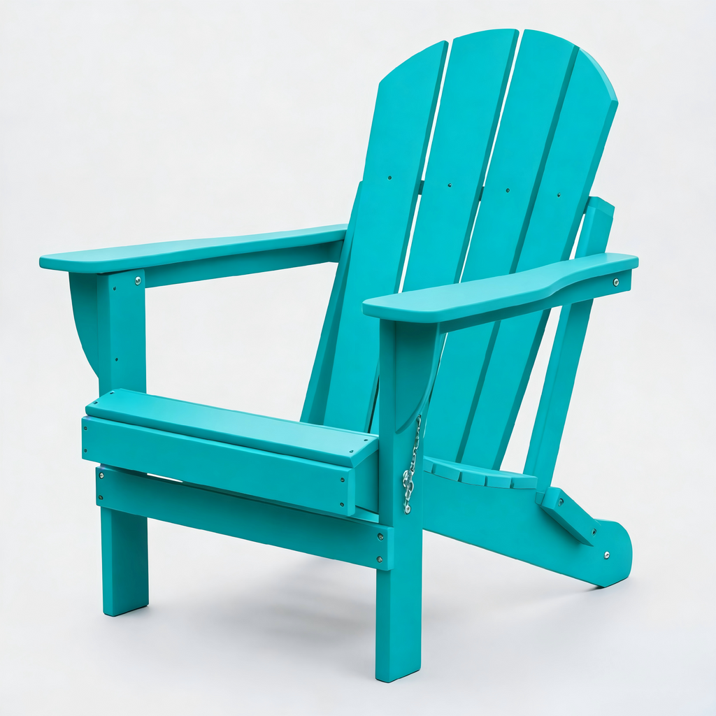 Adirondack Folding Chair with Dual Cup Holders - Lake Blue