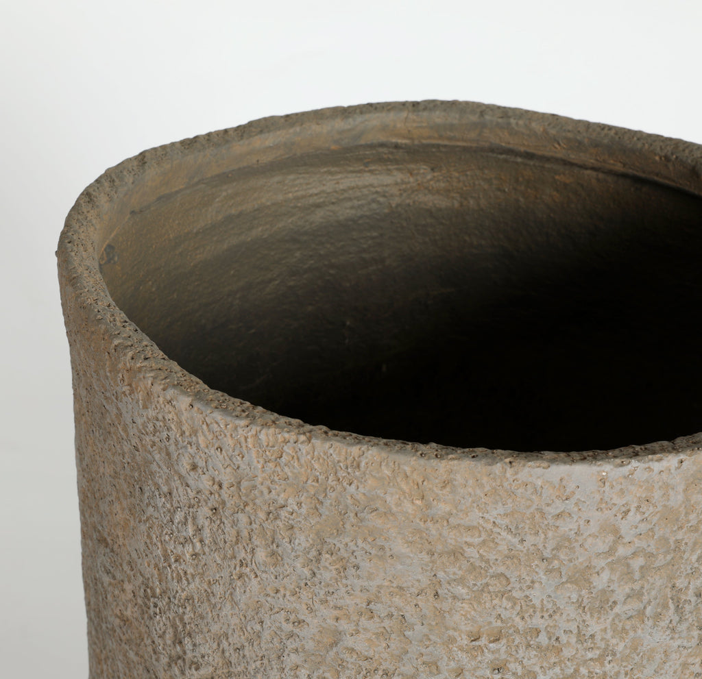 Round Concrete Planter Set of 2, Large Indoor & Outdoor Planter Pots