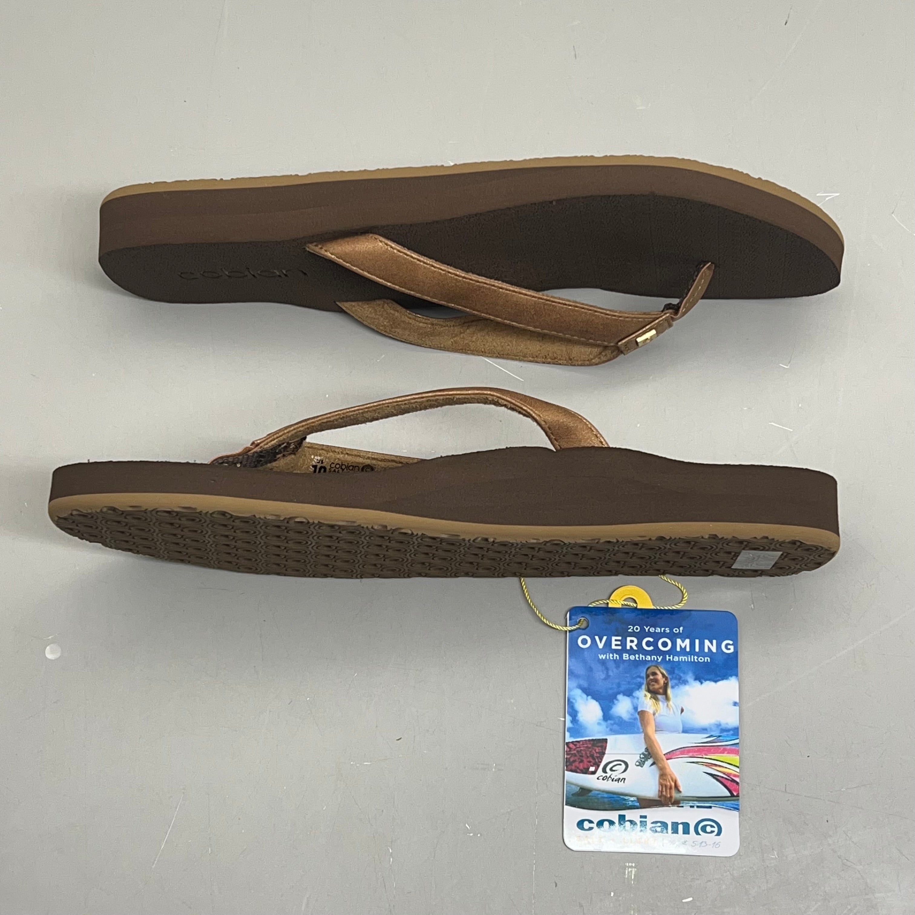 COBIAN Skinny Bounce Comfortable Synthetic Strap Women's Sz 7 Tan SKI25-230-07