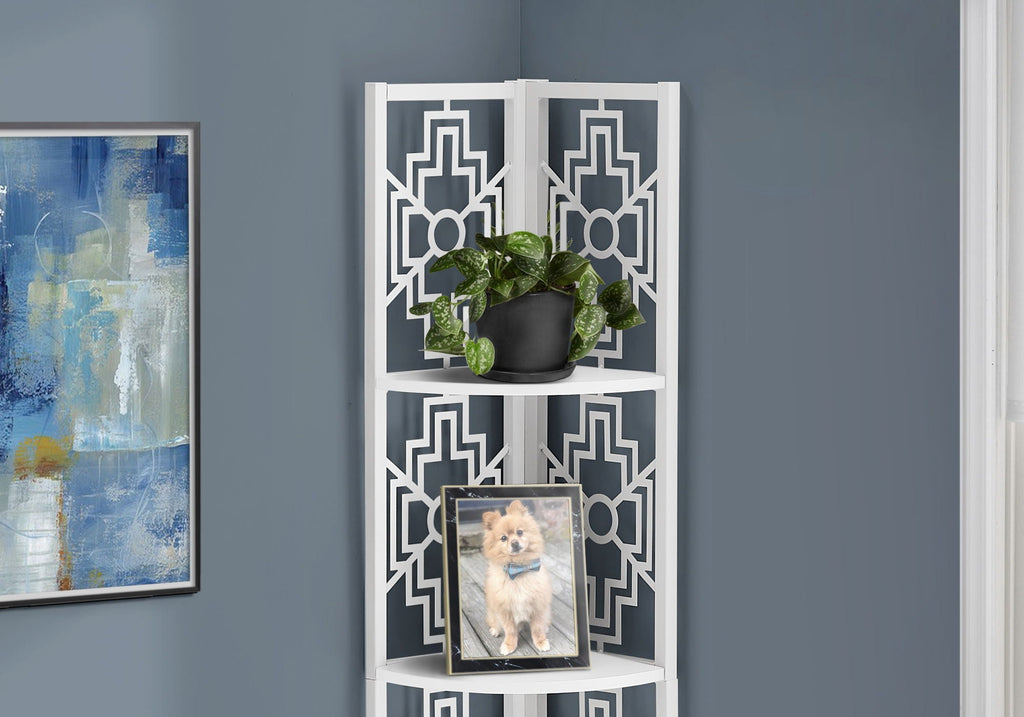 4 Tier Corner Bookshelf Bookcase for Office, Transitional Style