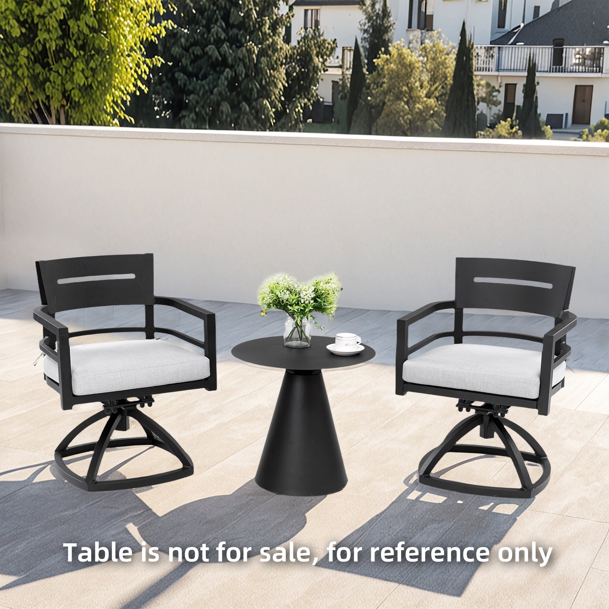 Outdoor Patio Aluminum Swivel Rocker 2PCs with Sunbrella Cushions