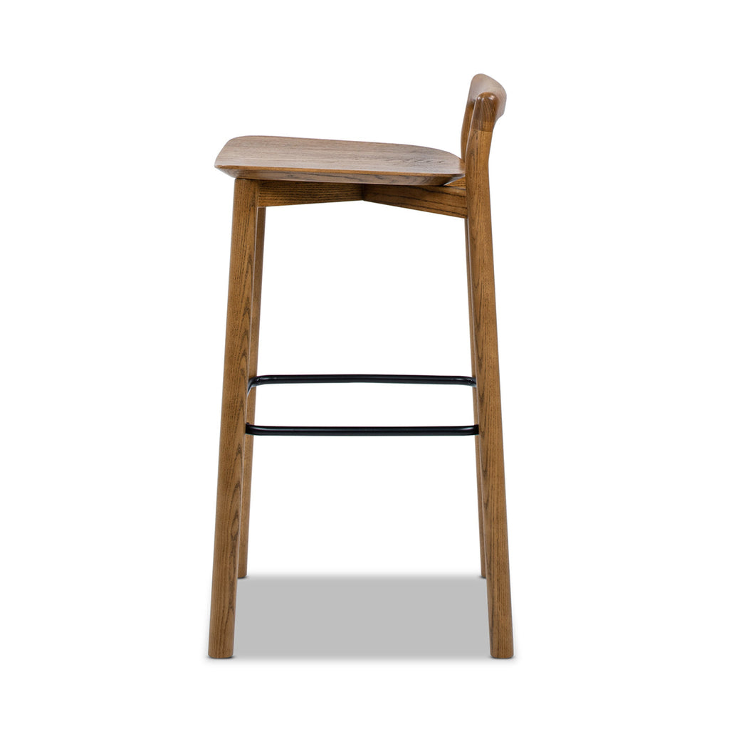 Sven 30" Modern Minimalist Low Back Wood Barstool