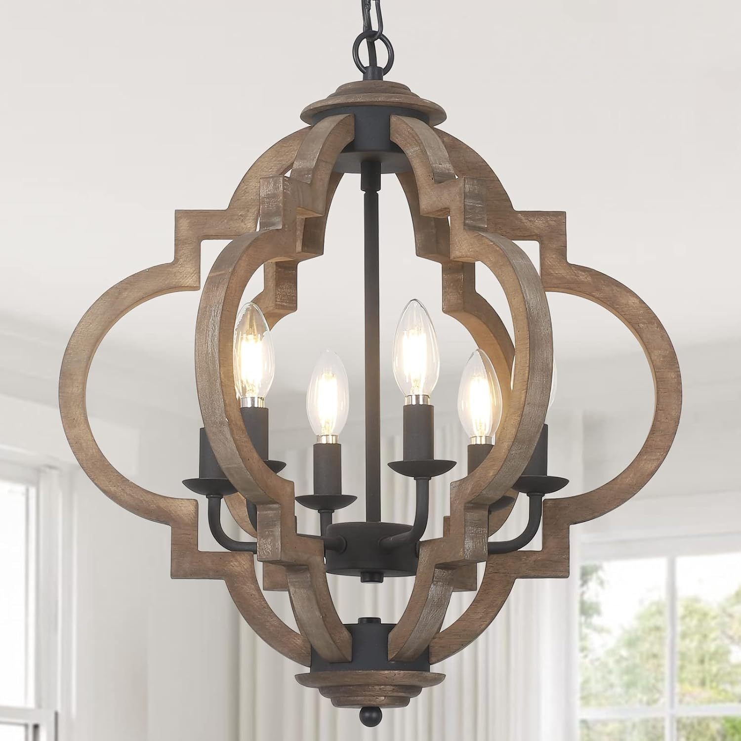 Farmhouse Chandeliers for Dining Room, 6-Light Rustic Light Fixture
