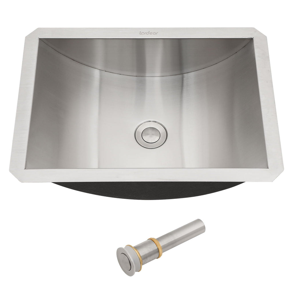 Undermount Bathroom Sink With Pop Up Drain, Brushed Nickel