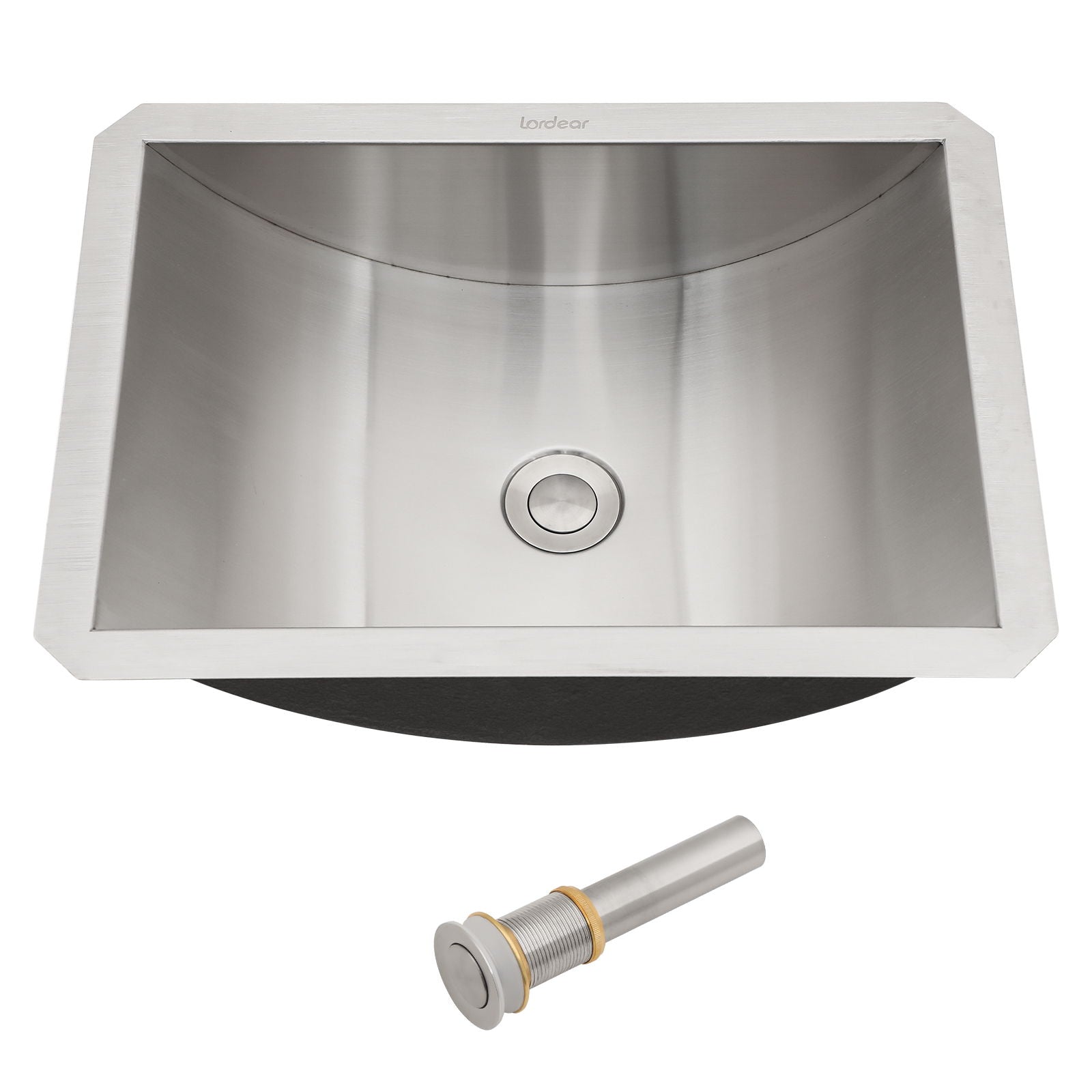 Undermount Bathroom Sink With Pop Up Drain, Brushed Nickel