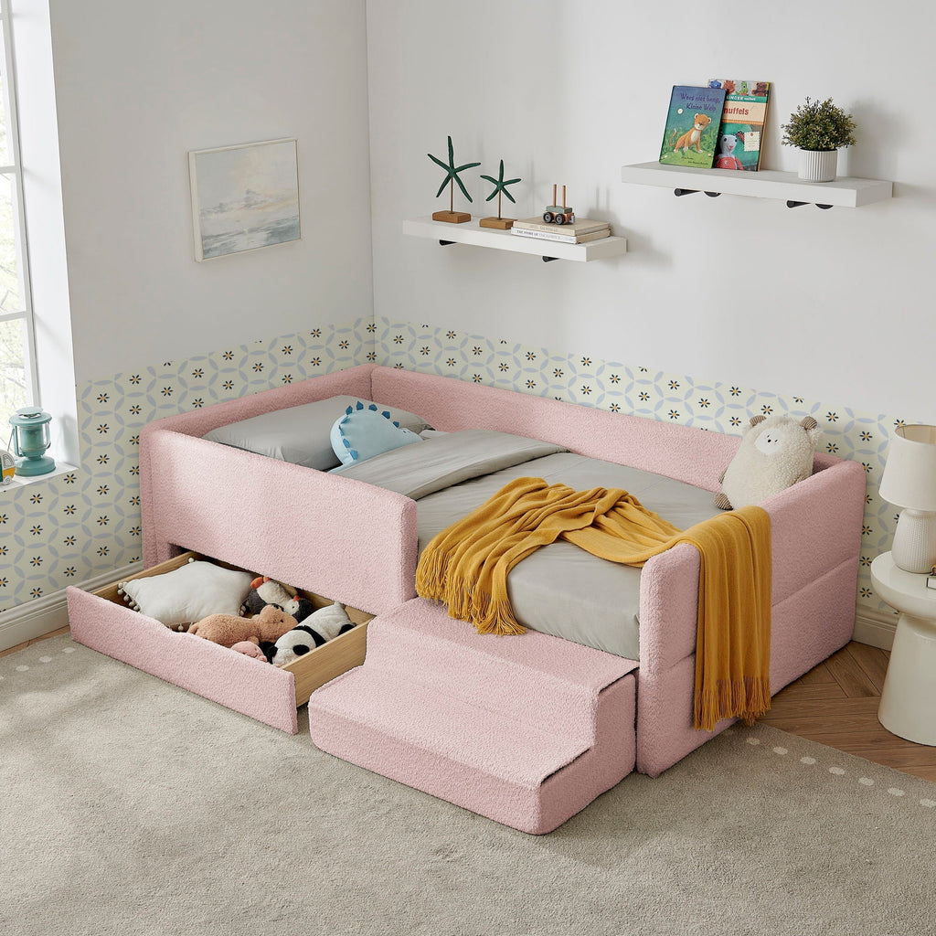 Safe Kids Bed With Guardrails And Storage