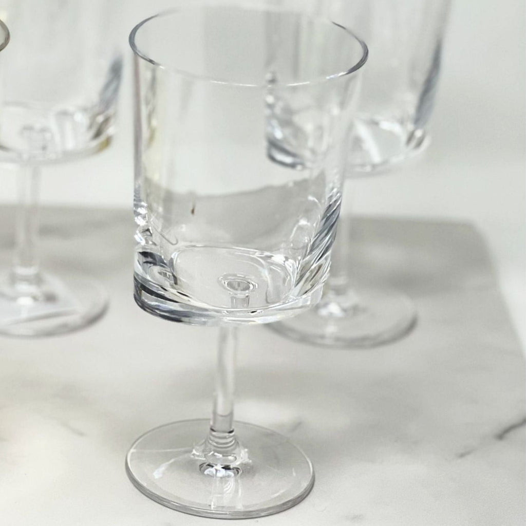 Halo - Leadingware Oval Plastic Wine Glasses (Set of 4) Unbreakable Bpa Free Acrylic, 12Oz - Clear