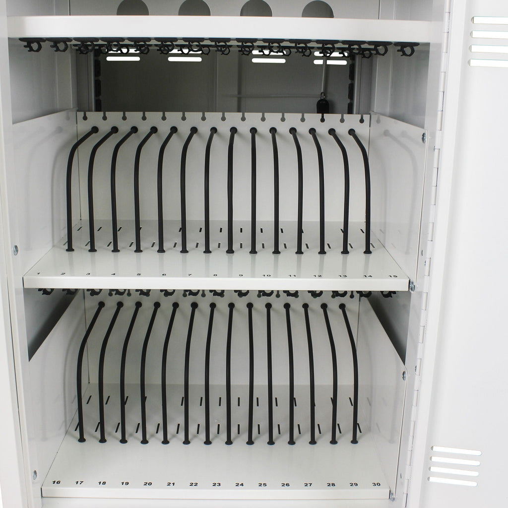 Mobile Charging Cart And Cabinet For Tablets Laptops 30 Device With Combination Lock