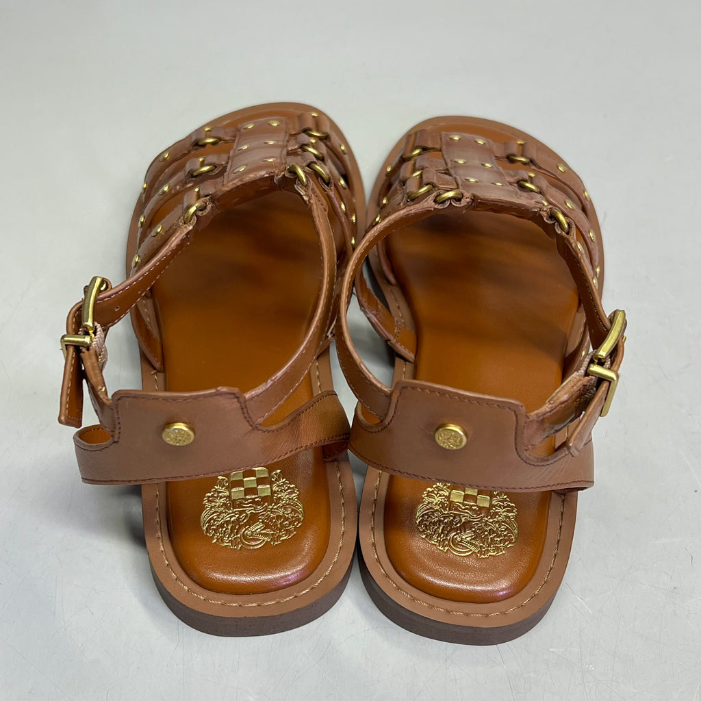 VINCE CAMUTO Leather Studded Gladiator Sandals Women's Sz 7M Caramelo VC-Claira