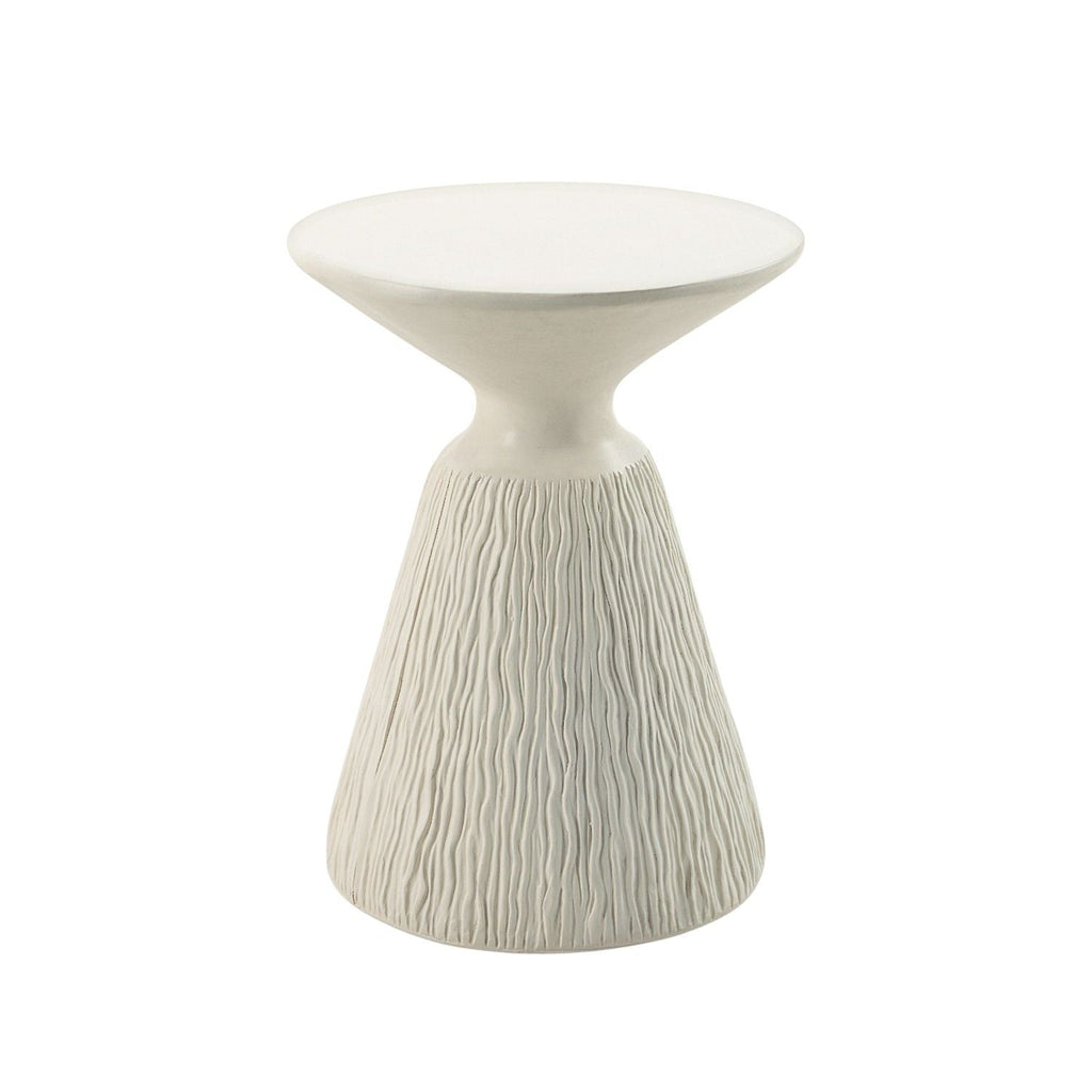 Duane Fiber Concrete Accent Table - White