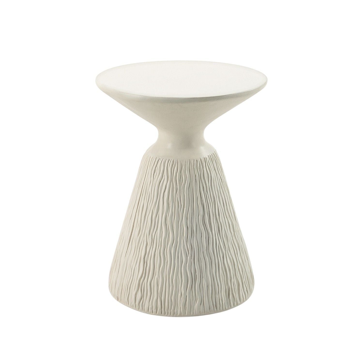Duane Fiber Concrete Accent Table - White