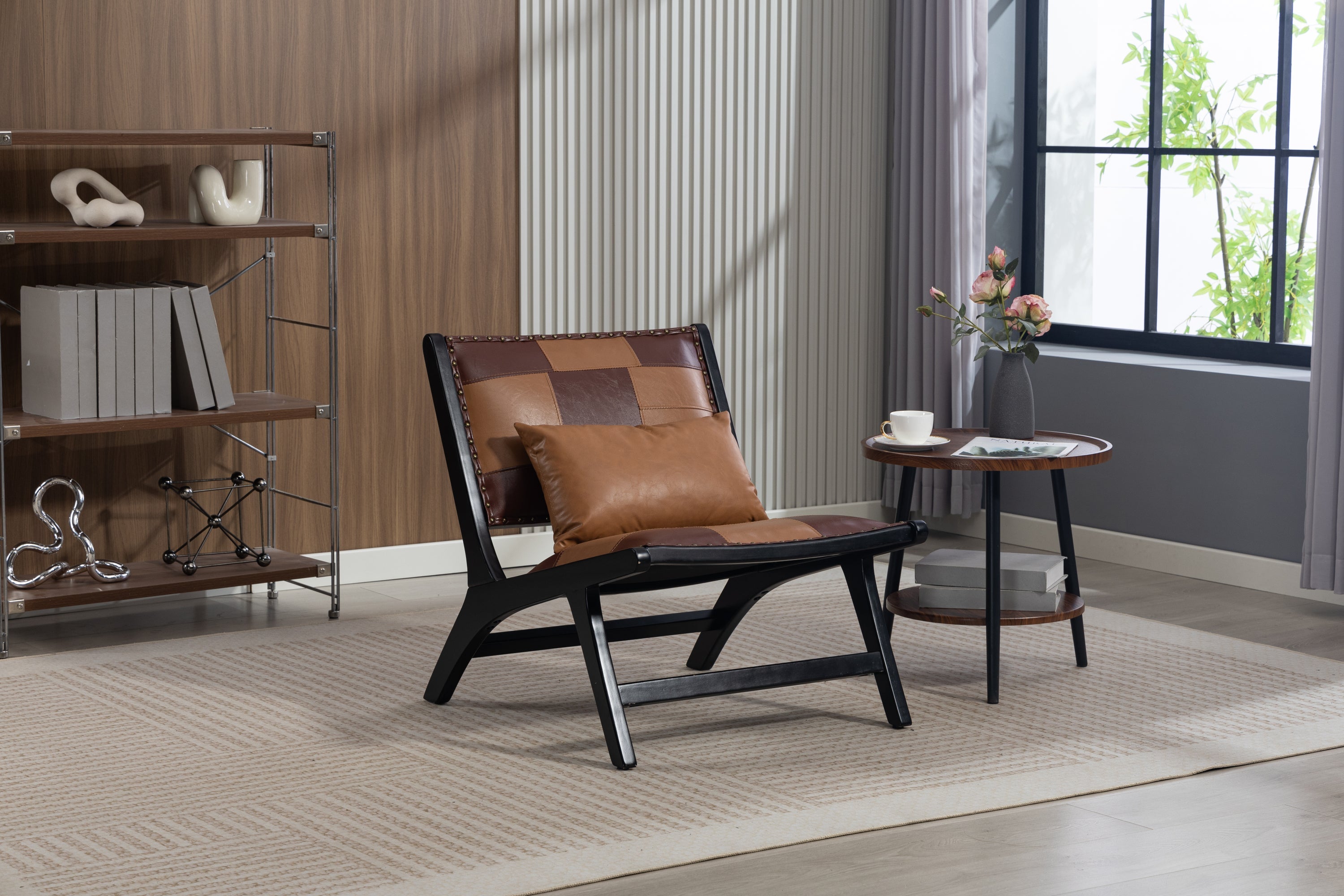 Modern Boho Accent Chair for Living Room, Mid Century Lounge Chair
