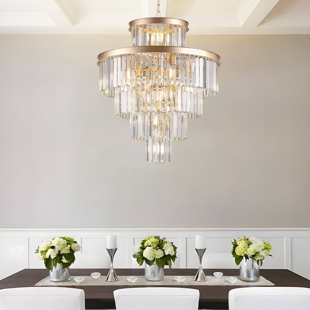 Golden Luxury Crystal Chandelier 23.6 Inch