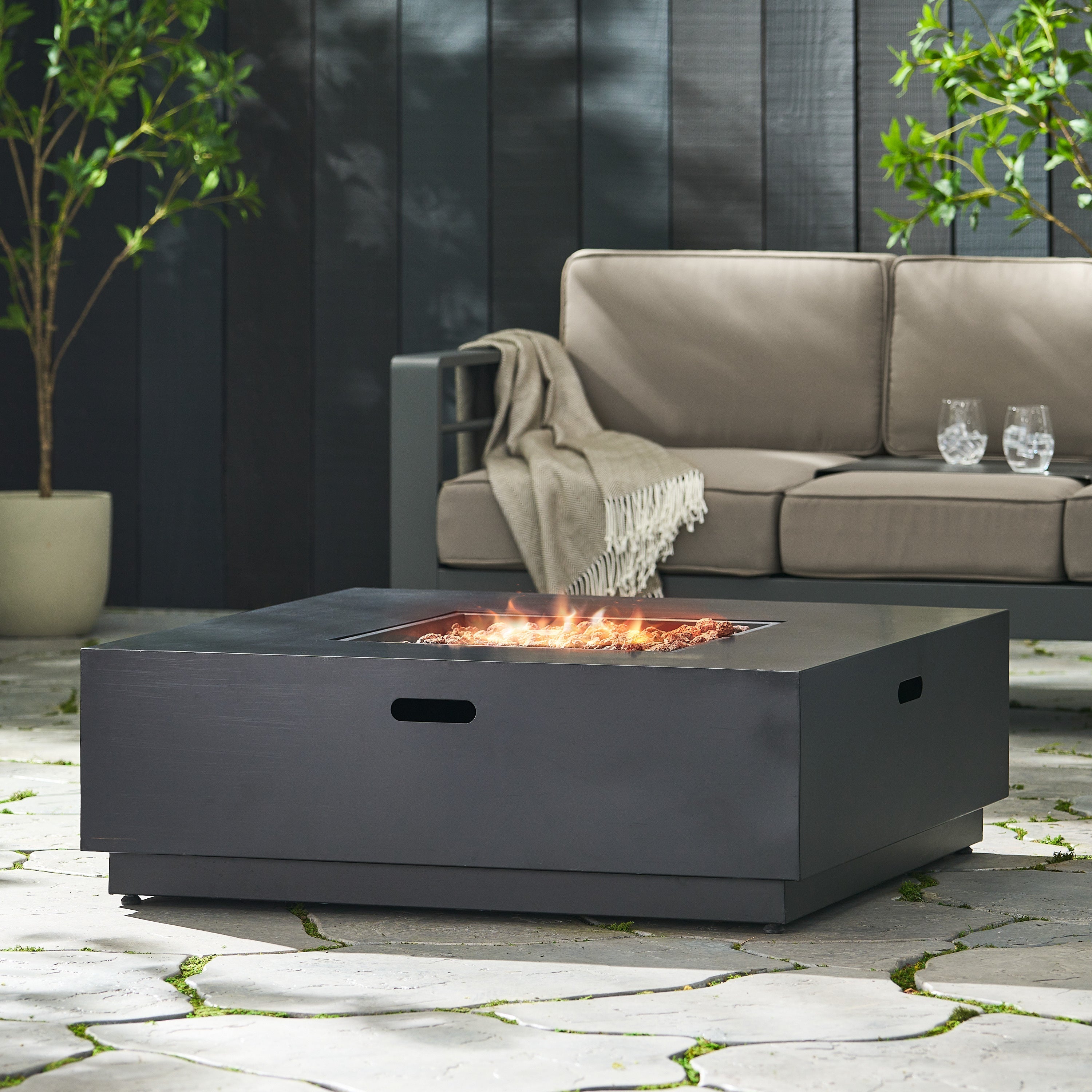 39'' Square Iron Fire Pit - 50,000 BTU