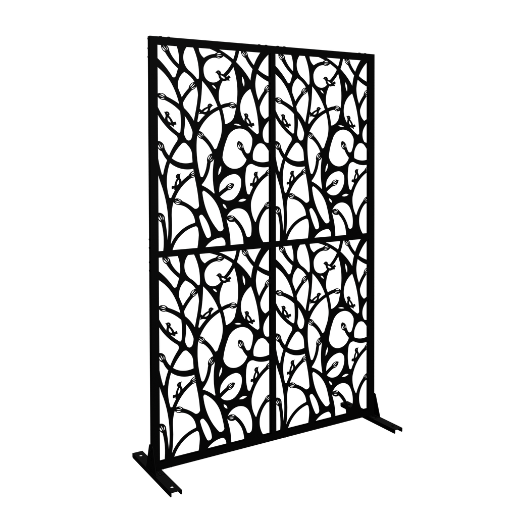 Metal Privacy Screen 3.8 Ft W x 6 Ft H Indoor Outdoor Divider