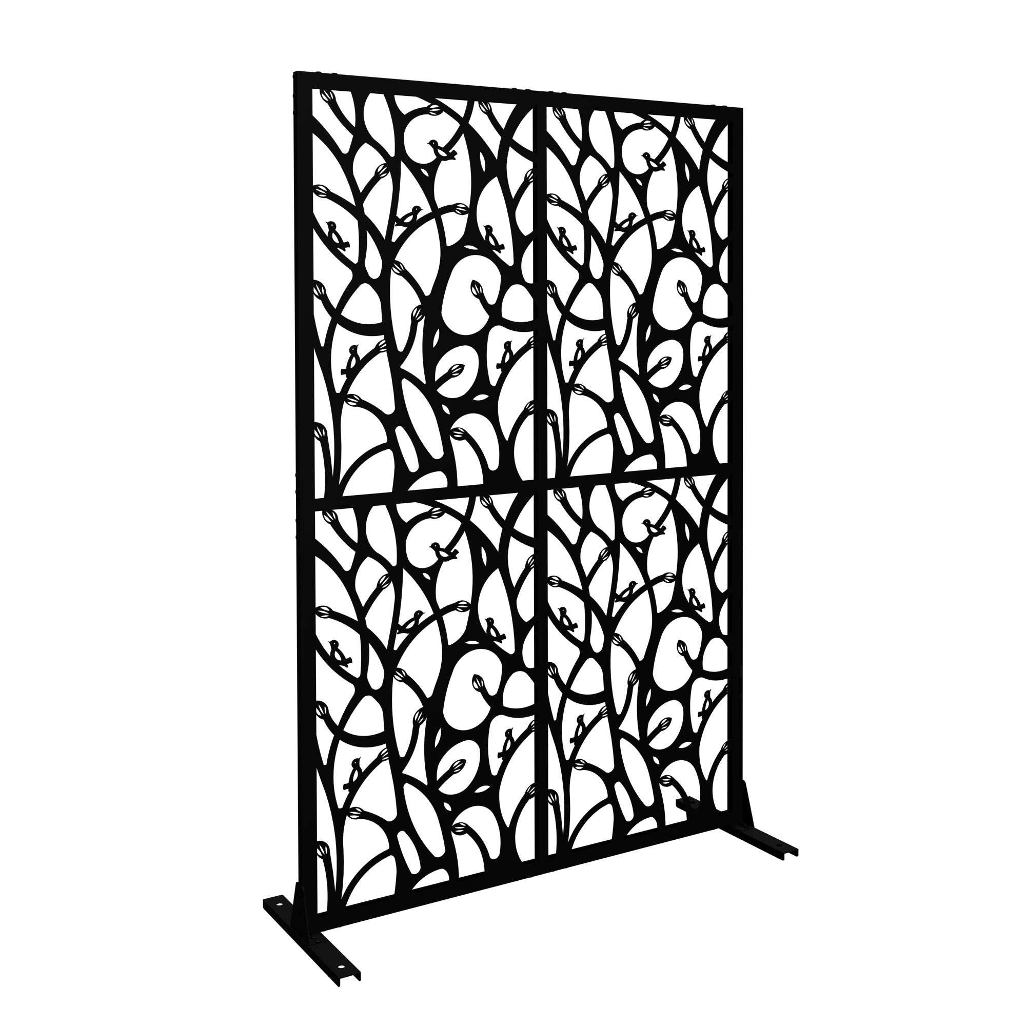 Metal Privacy Screen 3.8 Ft W x 6 Ft H Indoor Outdoor Divider