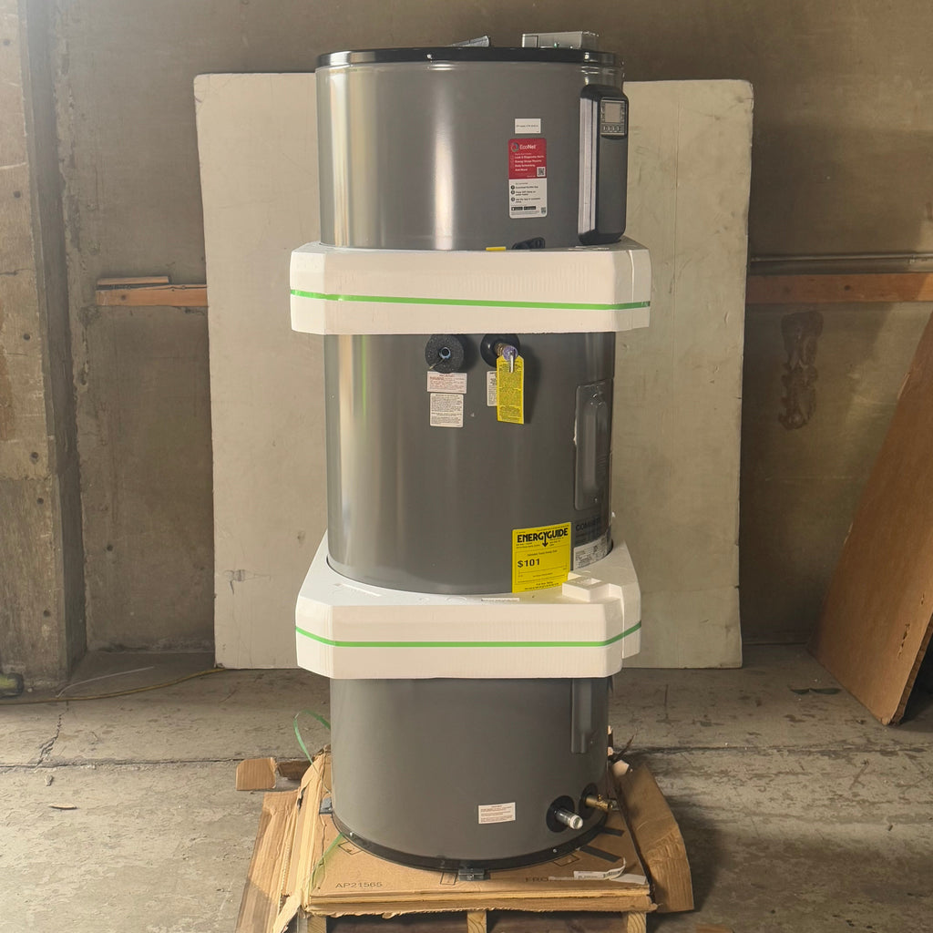 RHEEM Hybrid Electric Water Heater Sz 63” H x 24” D Grey HPLD65-1RH