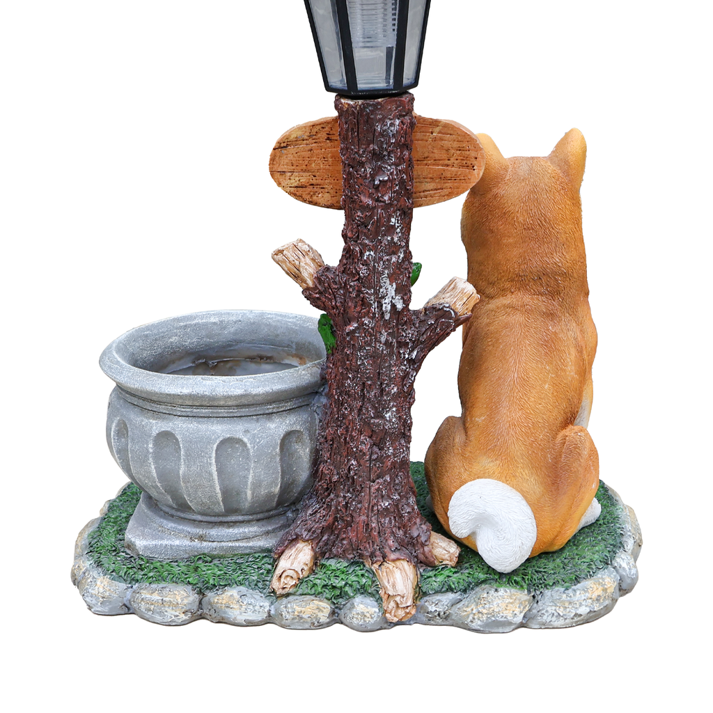 Sitting Akita Dog Planter Garden Decor