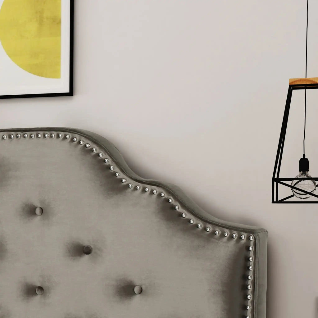 Luella Button Tufted Upholstered Headboard