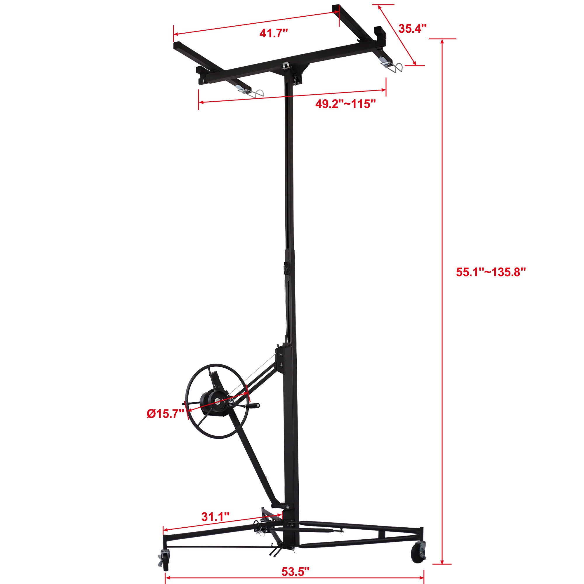 Heavy Duty Drywall Lift Panel Hoist with Adjustable Height