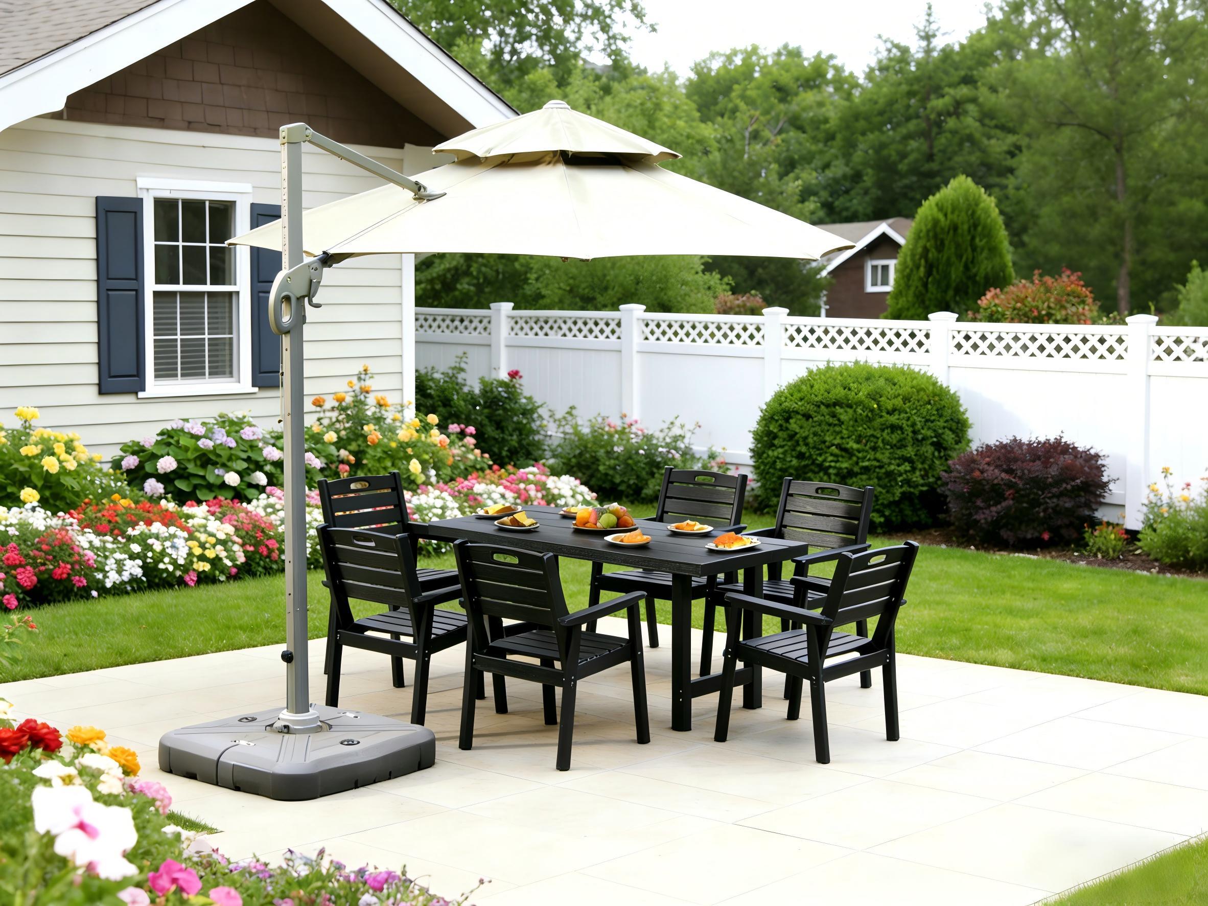 HDPE Outdoor Patio Dining Set with 6 Chairs