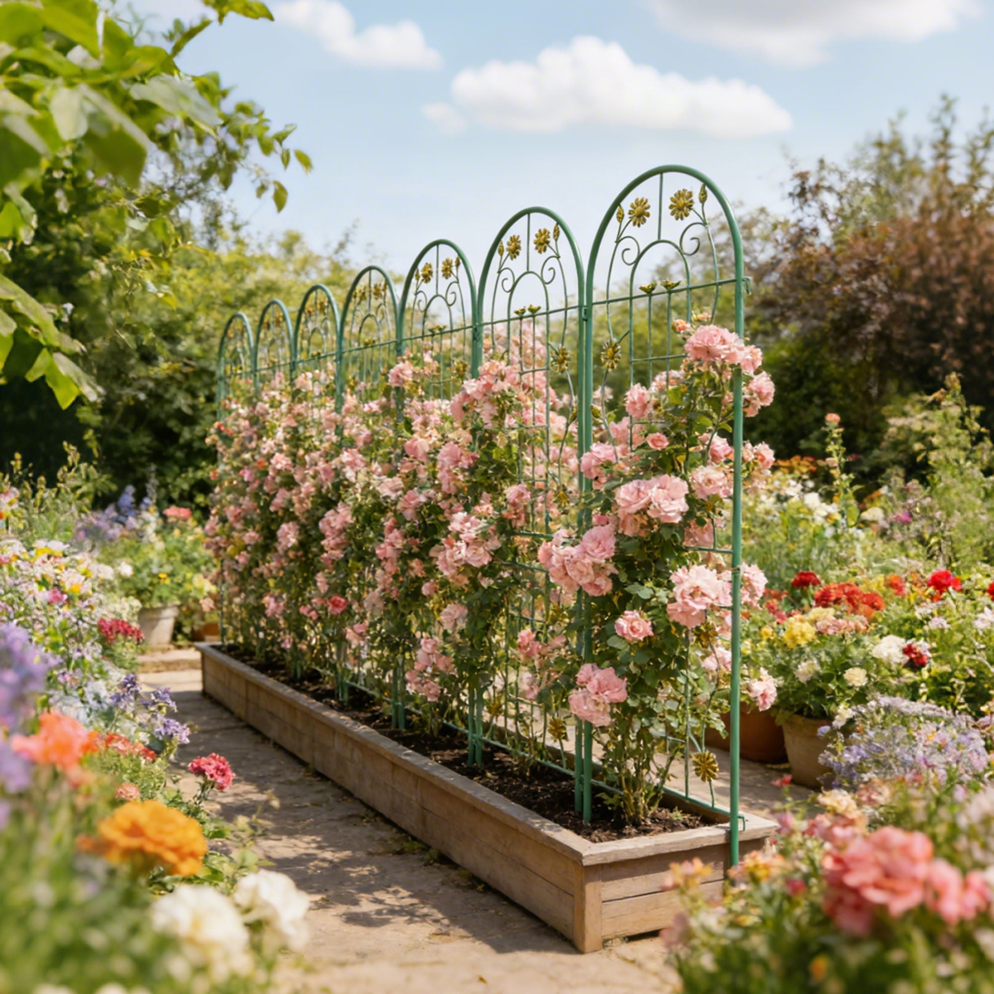 Metal Garden Trellis Rustproof Trellis For Climbing Plant Outdoor Flower Support