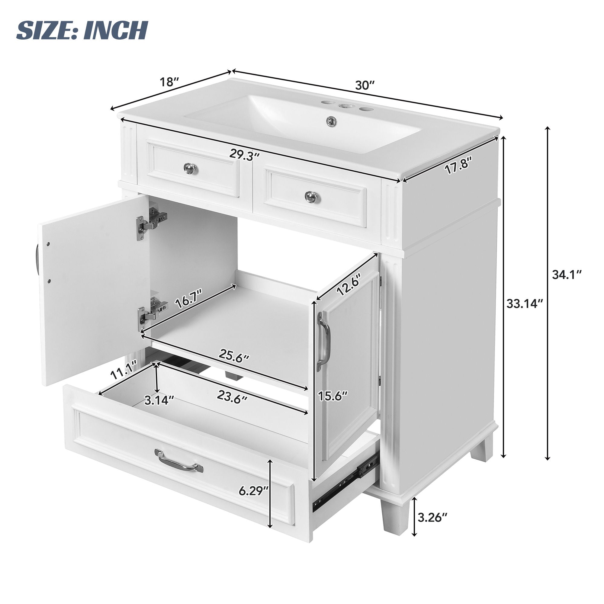 Bathroom Vanity With Sink And Storage Cabinet