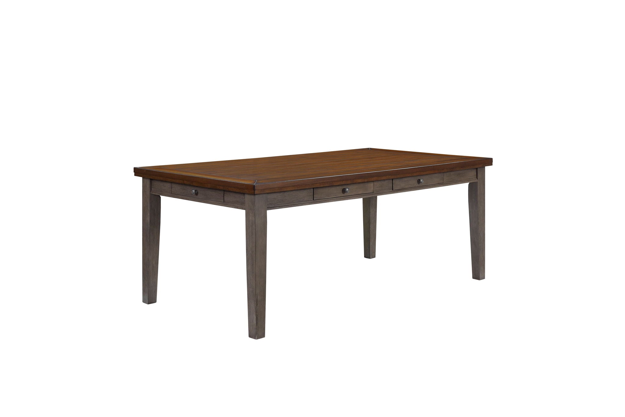 2 Tone 6 Drawer Dining Table - Gray
