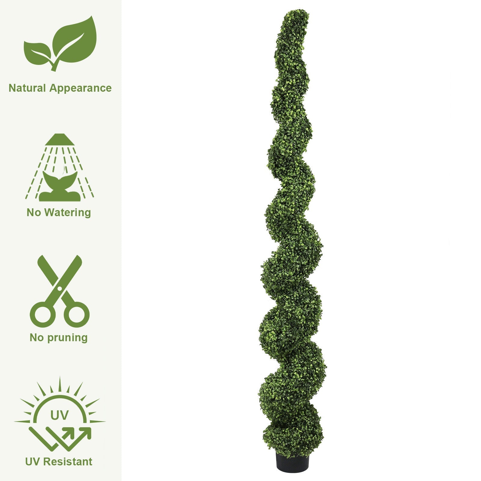 7FT Spiral Topiary Trees Artificial Outdoor Faux Boxwood Plants