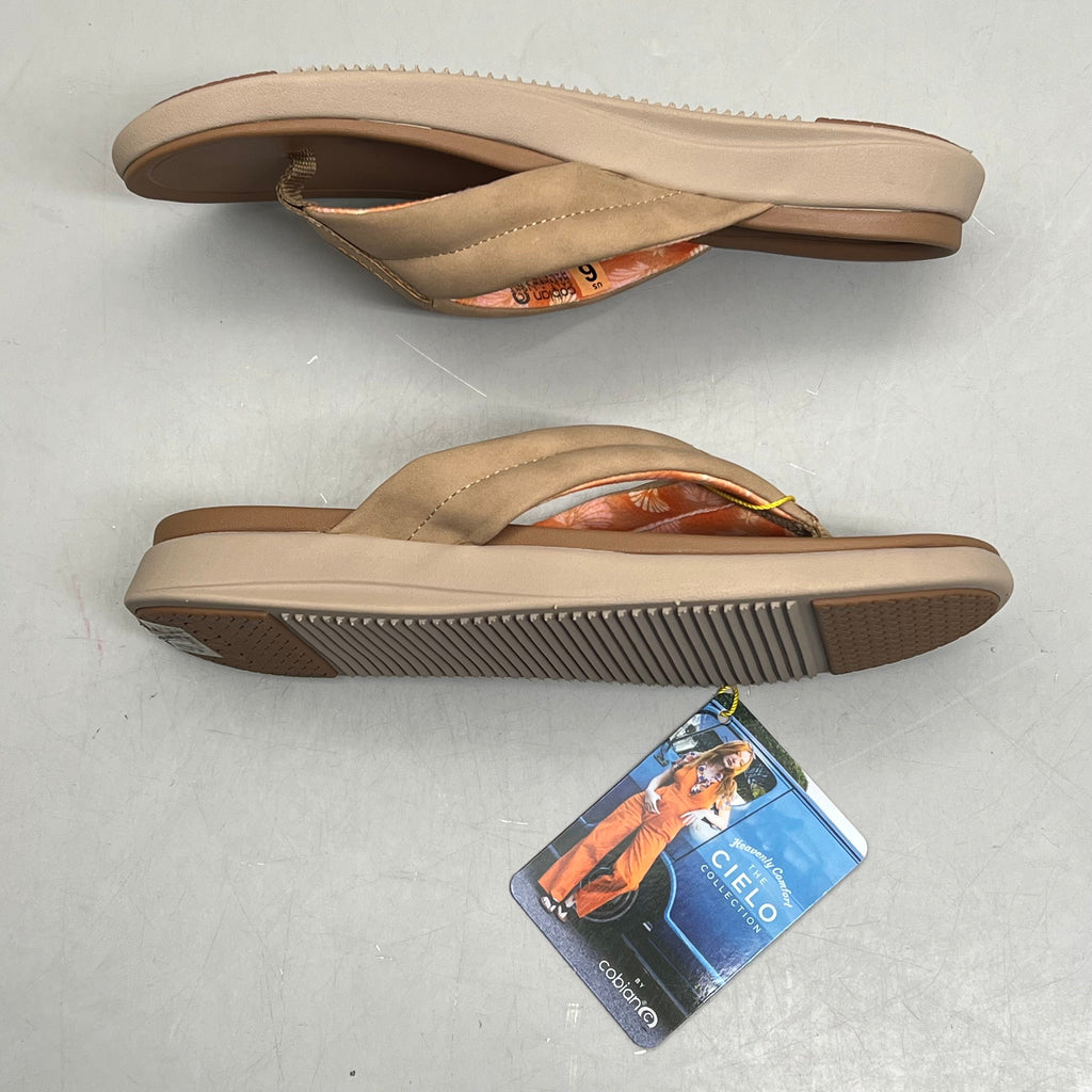 COBIAN Darby Synthetic Suede Strap Sandals Women's Sz 8, EU 38 Tan DAR24-230-8
