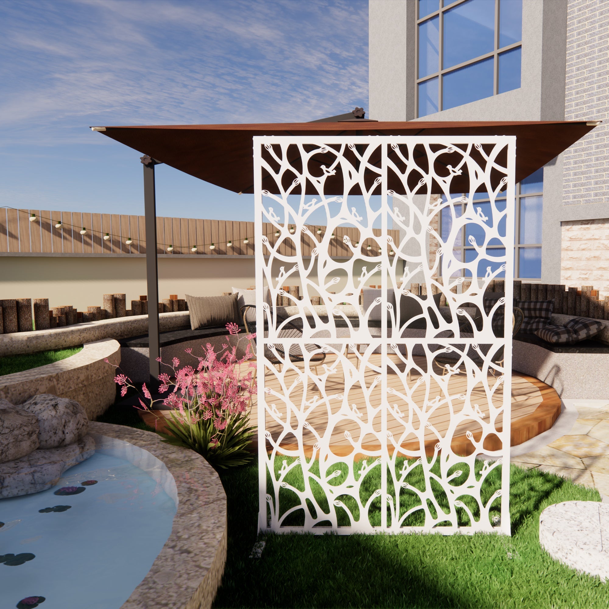 Metal Privacy Screens W3.8Ft x H6Ft Outdoor and Indoor Divider