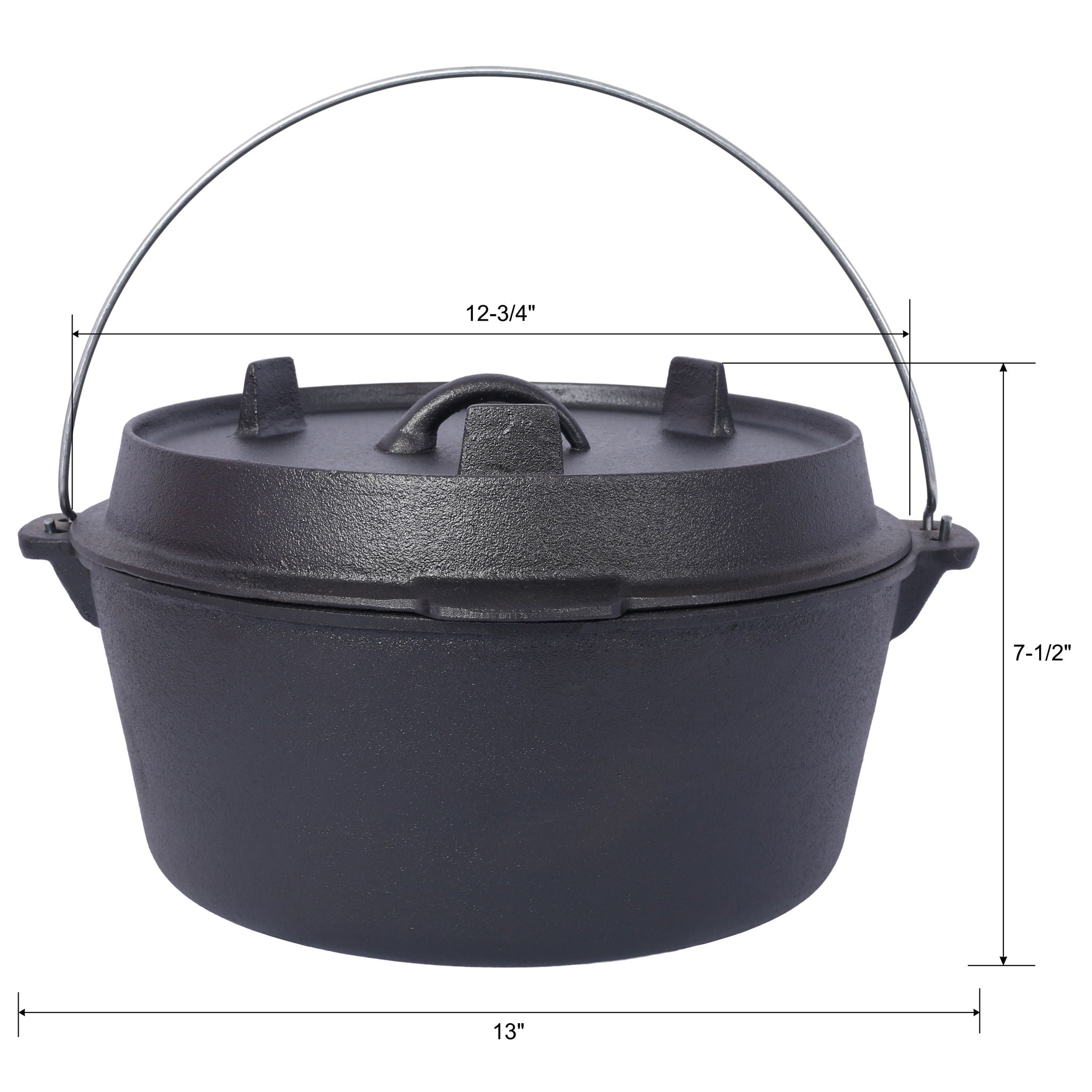 Pre-Seasoned Cast Dutch Oven with Skillet Lid and Pot Rack