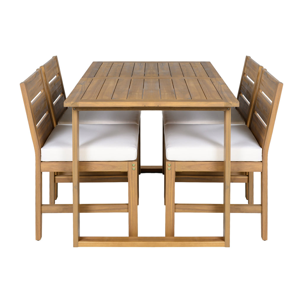U_STYLE Farmhouse 5-Piece Outdoor Patio Dining Set with Adjustable Legs