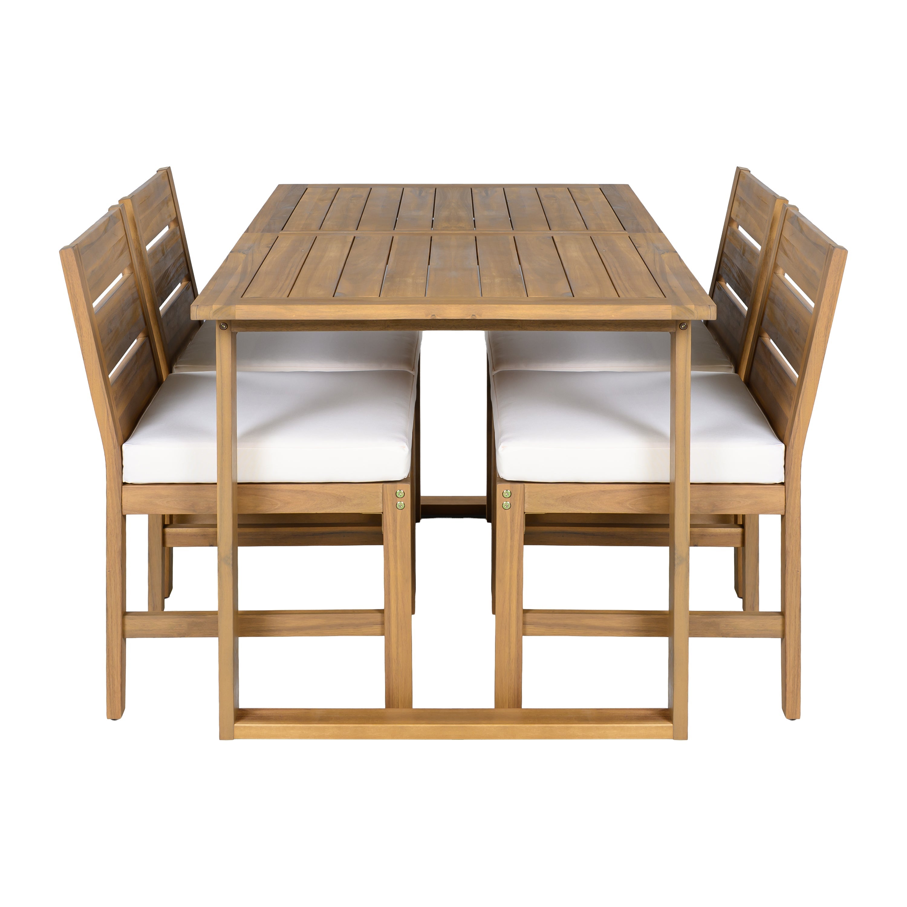 U_STYLE Farmhouse 5-Piece Outdoor Patio Dining Set with Adjustable Legs